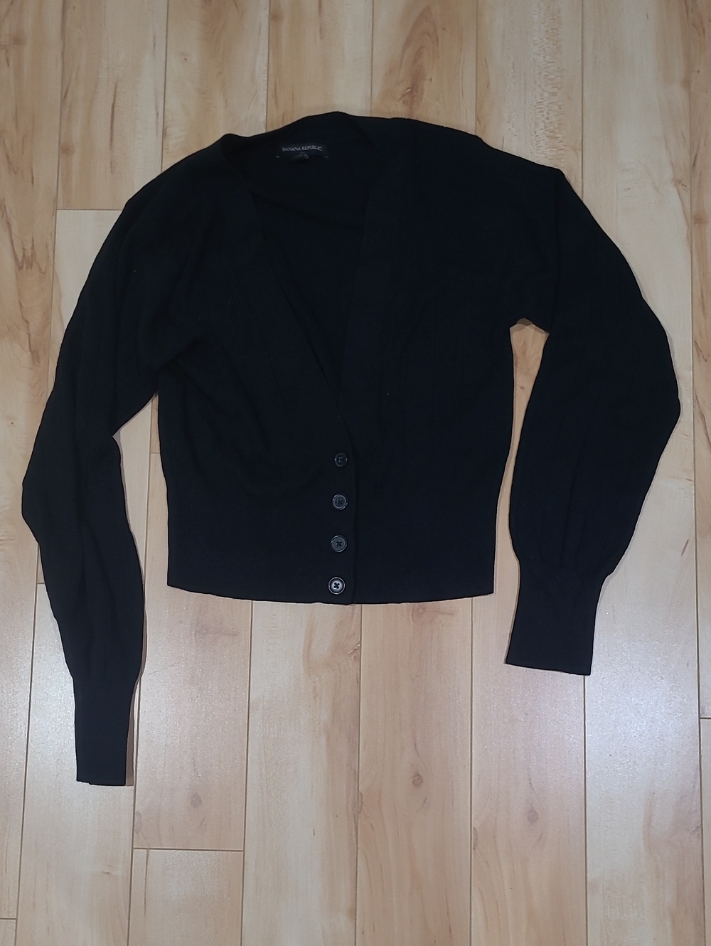 Banana Republic Women's Size Small Black V-Neck Button Front Cardigan